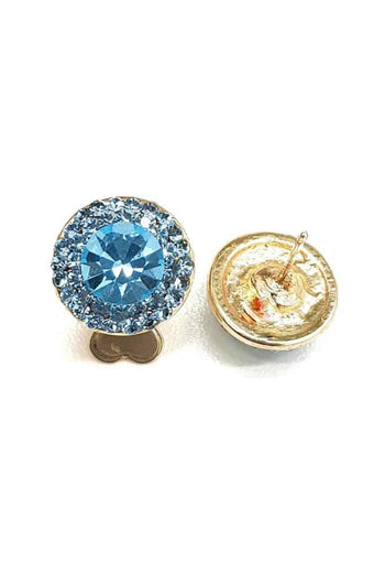 Brinco Vick azul claro banhado no dourado