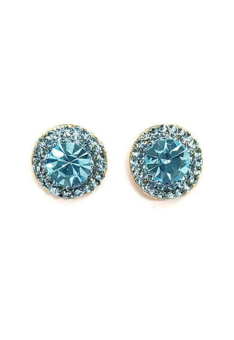 Brinco Vick azul claro banhado no dourado