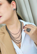 Colar Inspiração Onix com mix de correntes