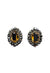 Brinco Presença ouro velho oval com strass hematite
