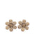 Brinco de Flor Liz com strass light peach banhado no vintage