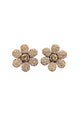 Brinco de Flor Liz com strass light peach banhado no vintage