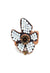 Anel de flor Fabir com strass opal banhado no vintage