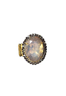 Anel Garbo ouro velho com pedras black diamond