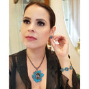 Brinco ponto de luz azul com pedra black diamond