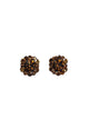 Brinco Emiliana pequeno comstrass smoked marrom banhado no vintage