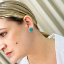 Brinco Vick blue zircon banhado no vintage