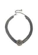 Colar Calista com pingente black diamond e venezianas onix