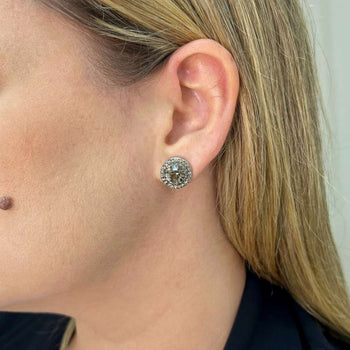 Brinco Vick Kimberly black diamond banhado no prata