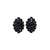 Brinco Maria Tereza com pedras pretas banhado no vintage