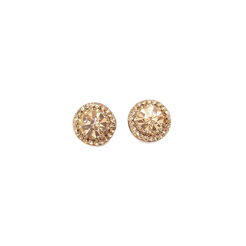 Brinco Valentina peach com strass banhado no vintage