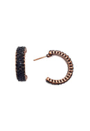 Brinco de Argola alicia com pedras pretas