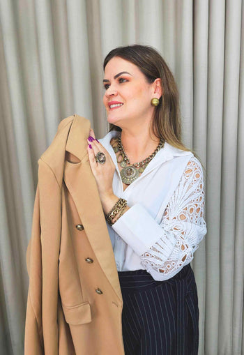 Maxi colar Dominique com pingentes em ouro velho e strass black diamond