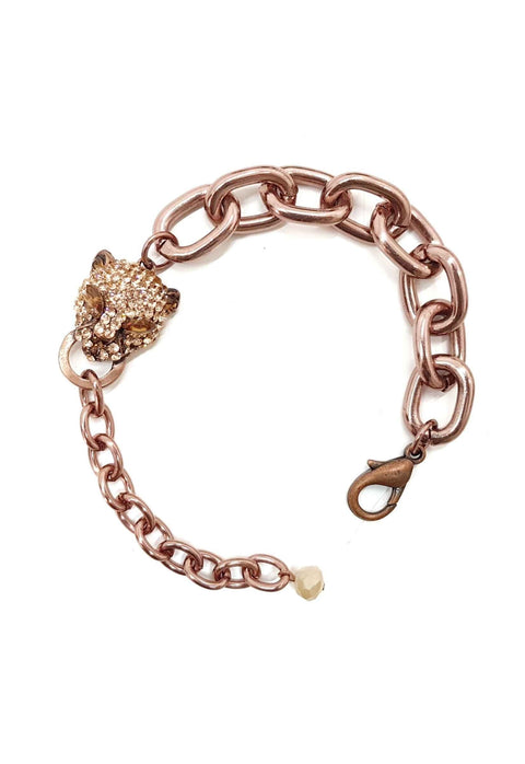 Pulseira Cibele de onça pêssego vintage