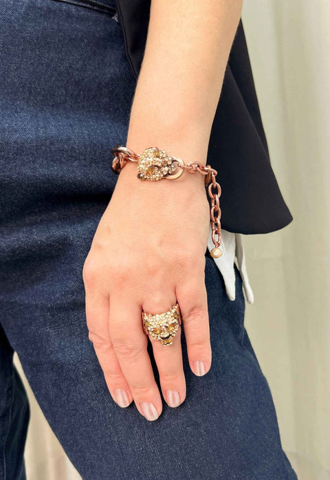 Pulseira Cibele de onça pêssego vintage