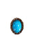 Anel Oceana Luz oval com pedra azul strass Smoked banhdo no ouro velho