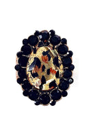 Anel Nefertari animal print banhado no vintage