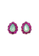 Brinco Anina drop com pedras coloridas banhado no dourado