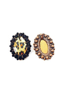 Brinco Nefertari animal print banhado no vintage