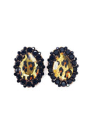 Brinco Nefertari animal print banhado no vintage