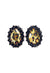 Brinco Nefertari animal print banhado no vintage