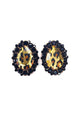 Brinco Nefertari animal print banhado no vintage