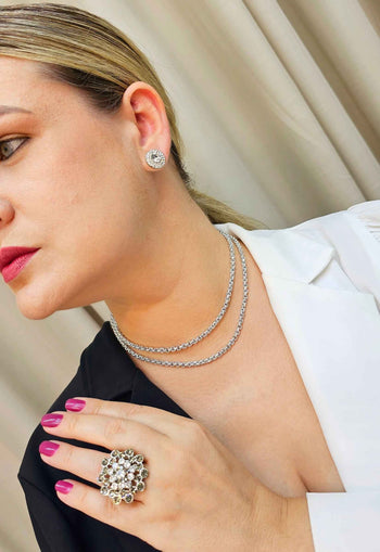 Colar de corrente Veneziana prata