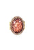 Anel Tessália oval com pedra coral e Light Peach banhado no dourado
