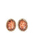 Brinco Tessália oval com pedra coral e Light Peach banhado no dourado