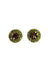 Brinco Vick Ravena com pedras verdes banhado no ouro velho