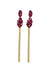 Brinco Rubi Glam dourado com pedras vermelhas