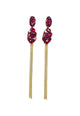 Brinco Rubi Glam dourado com pedras vermelhas