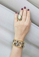 Pulseira Aurora dourada com pedras black diamond