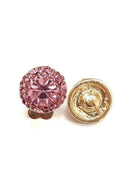 Brinco Vick rosa banhado no dourado