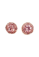 Brinco Vick rosa banhado no dourado