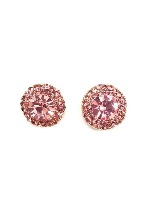 Brinco Vick rosa banhado no dourado