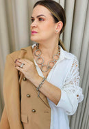 Colar Veronica de elos prata