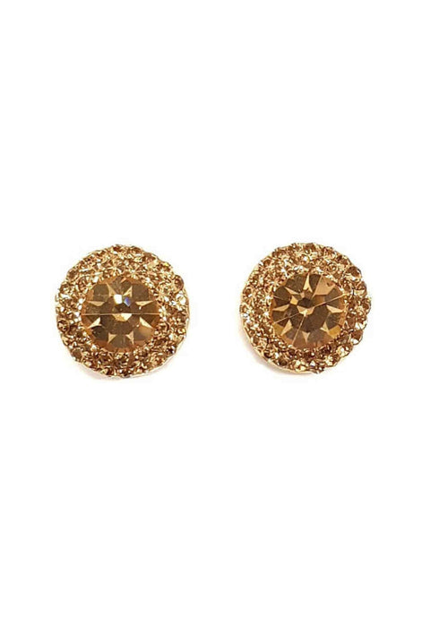 Brinco Vick light colordado topaz banhado no dourado