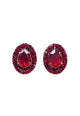 Brinco Camarote Glam oval com pedras vermelhas