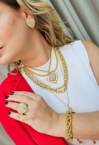 Pulseira Lumina gold de correntes venezianas douradas