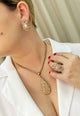 Colar Alure de gota peach banhado no vintage