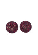 Brinco oval Brigite glam com stras vermelho