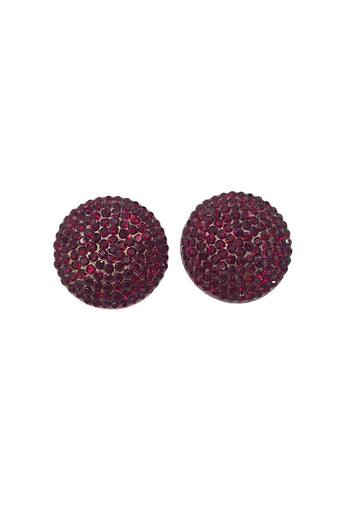 Brinco oval Brigite glam com stras vermelho