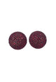 Brinco oval Brigite glam com stras vermelho