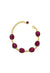 Pulseira Rubi Glam dourada com pedras vermelhas