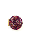 Anel Rubi Glam dourado com pedras vermelhas