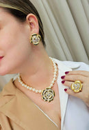 Anel de Flor Cecília dourado