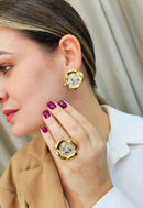 Anel de Flor Cecília dourado