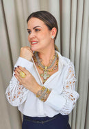 Brinco Vick Sarabi banhado no dourado