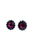 Brinco Nerina oval pequeno com pedras montana e fucsia